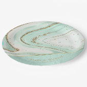 抽象芸術結婚アゲートV2ミントID827 ペーパープレート (アングル)