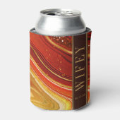 抽象芸術結婚アゲートWifeyホットオレンジID827 缶クーラー (缶正面)