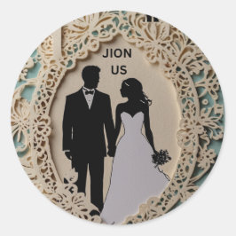 抽象芸術結婚カップルの複雑な芸術 ラウンドシール