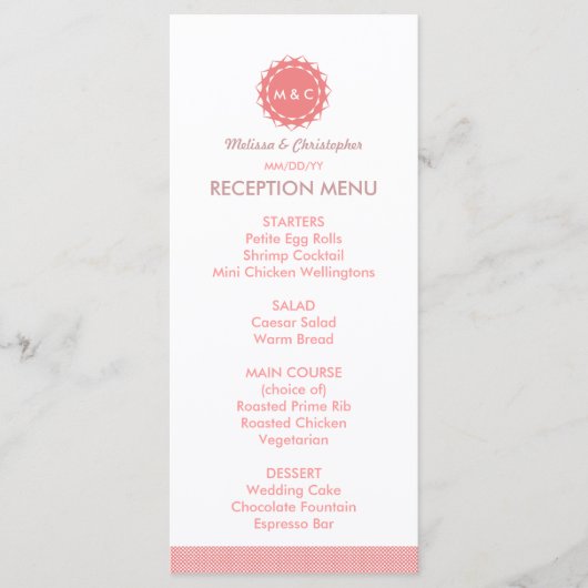 抽象芸術結婚フラワーメニュー/プログラム メニュー (正面)