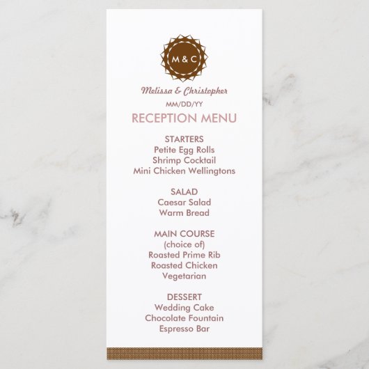 抽象芸術結婚フラワーメニュー/プログラム メニュー (正面)