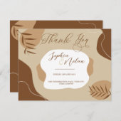 抽象芸術結婚フローラサンキューカード サンキューカード (正面/裏面)