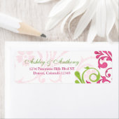 抽象芸術結婚フローラ差出人住所ラベル ラベル (インサイチュ)