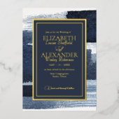 抽象芸術結婚式招待状 |フォトブルーギルド 箔招待状 (正面)