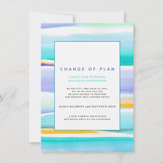 抽象芸術結婚潮水変化 招待状 (正面)