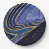 抽象芸術結婚瑪瑙のV2真夜中ID827 ペーパープレート (正面)