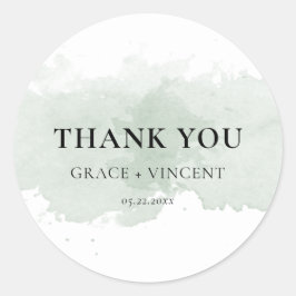 抽象芸術結婚緑水感謝してい色 ラウンドシール