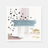 抽象芸術結婚線 スタンダードカクテルナプキン (正面)