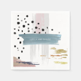 抽象芸術結婚線 スタンダードカクテルナプキン