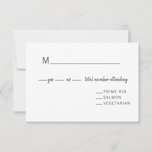 抽象芸術結婚線 出欠カード (裏面)