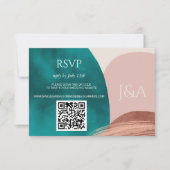 抽象芸術結婚色 出欠カード (正面)