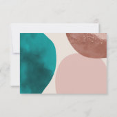 抽象芸術結婚色 出欠カード (裏面)