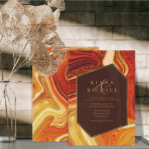 抽象芸術結婚AgateのホットオレンジID827