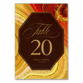 抽象芸術結婚AgateのホットオレンジID827 テーブルナンバー (裏面)