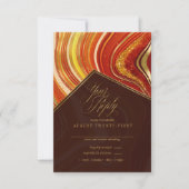 抽象芸術結婚AgateのホットオレンジID827 出欠カード (正面)