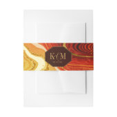 抽象芸術結婚AgateのホットオレンジID827 招待状ベリーバンド (正面例)