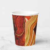 抽象芸術結婚AgateのホットオレンジID827 紙コップ (右)