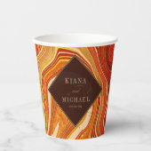 抽象芸術結婚AgateのホットオレンジID827 紙コップ (正面)
