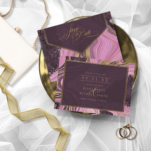 抽象芸術結婚AgateのMaive ID827 セーブザデート