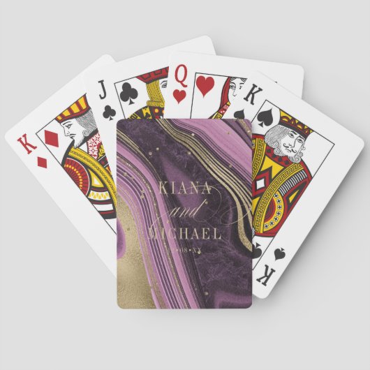 抽象芸術結婚AgateのMauve ID827 トランプ (裏面)