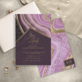 抽象芸術結婚AgateのMauve ID827 出欠カード