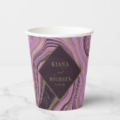 抽象芸術結婚AgateのMauve ID827 紙コップ (正面)