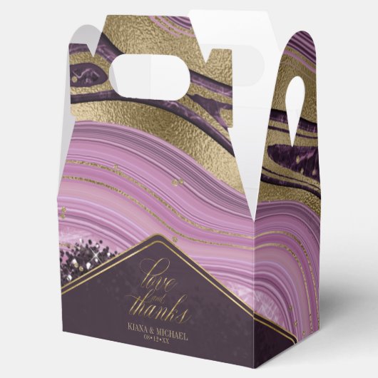 抽象芸術結婚AgateのMauve V2 ID827 フェイバーボックス (オープン)