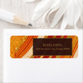 抽象芸術結婚AgateのV1ホットオレンジID827ラベル ラベル (インサイチュ)