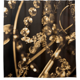 抽象芸術結晶シャンデリア シャワーカーテン