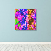 抽象芸術結晶鮮やかモザイク模様 キャンバスプリント (インサイチュ (ウッドフロア))