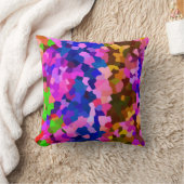 抽象芸術結晶鮮やかモザイク模様 クッション (ブランケット)