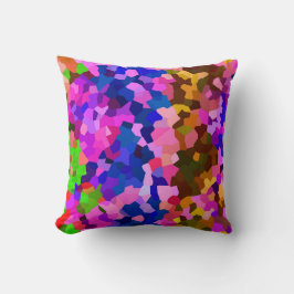 抽象芸術結晶鮮やかモザイク模様 クッション