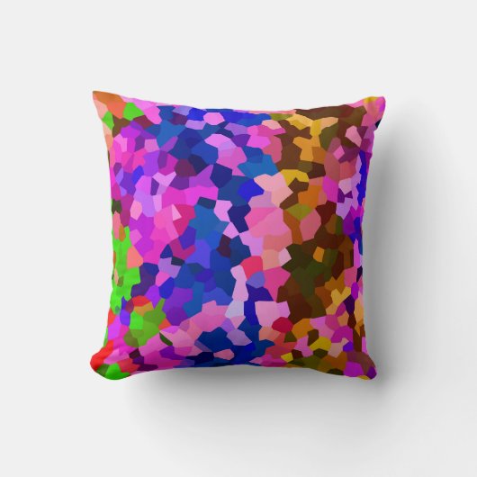 抽象芸術結晶鮮やかモザイク模様 クッション (正面)