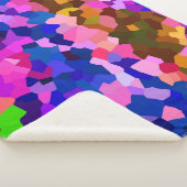 抽象芸術結晶鮮やかモザイク模様 シェルパブランケット (3/4)