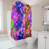 抽象芸術結晶鮮やかモザイク模様 シャワーカーテン (インサイチュ)