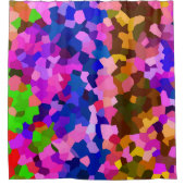 抽象芸術結晶鮮やかモザイク模様 シャワーカーテン (正面)