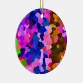 抽象芸術結晶鮮やかモザイク模様 セラミックオーナメント (右)