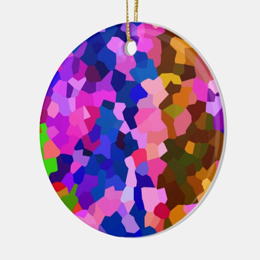 抽象芸術結晶鮮やかモザイク模様 セラミックオーナメント (左)