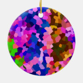 抽象芸術結晶鮮やかモザイク模様 セラミックオーナメント (裏面)