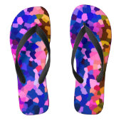 抽象芸術結晶鮮やかモザイク模様 ビーチサンダル (フットベッド)