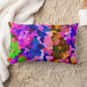 抽象芸術結晶鮮やかモザイク模様 ランバークッション (ブランケット)