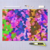 抽象芸術結晶鮮やかモザイク模様 薄葉紙 (クラフト)