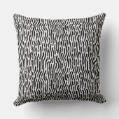 抽象芸術絞りスタイルストライプ – ブラックオンホワイト クッション (裏面)