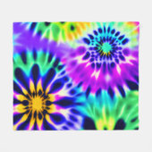 抽象芸術絞り染め無線パターン フリースブランケット (正面(横))