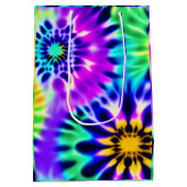 抽象芸術絞り染め無線パターン ミディアムペーパーバッグ (裏面)