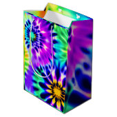 抽象芸術絞り染め無線パターン ミディアムペーパーバッグ (裏面アングル)