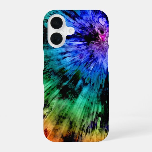 抽象芸術絞り染め iPhone 16ケース (裏面)