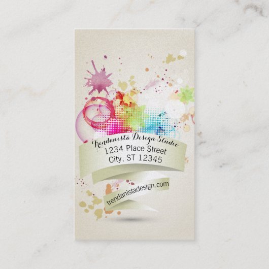 抽象芸術絵を描と幾何デザイン 名刺 (裏面)