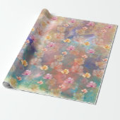 抽象芸術絵を描と花 ラッピングペーパー (アンロールド)