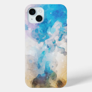 抽象芸術絵を描のかわいい水彩模様 iPhone 15 MINIケース